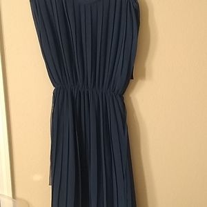 Zara Basic blue pleated dress